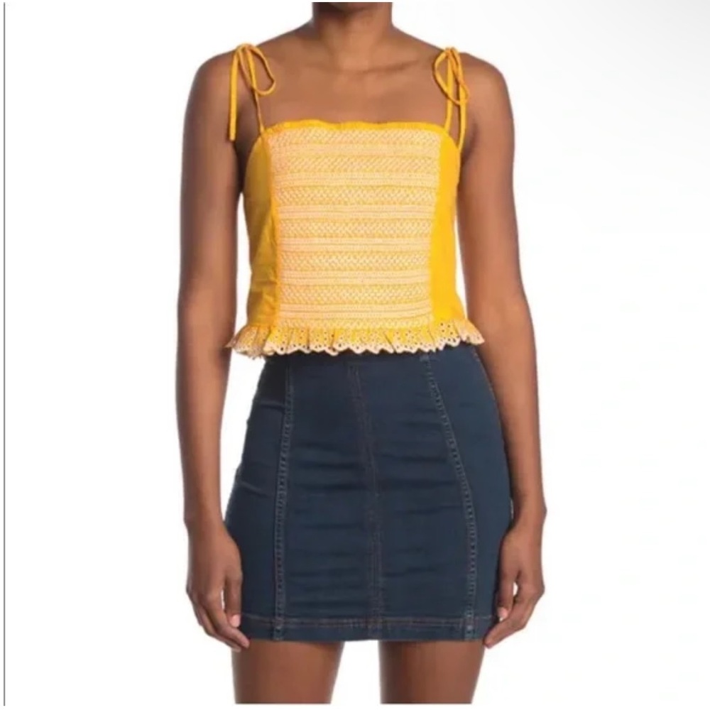 Tanya‎ Taylor Randy Top, Cropped, 100% Cotton, Embroidered, Size M, NWT